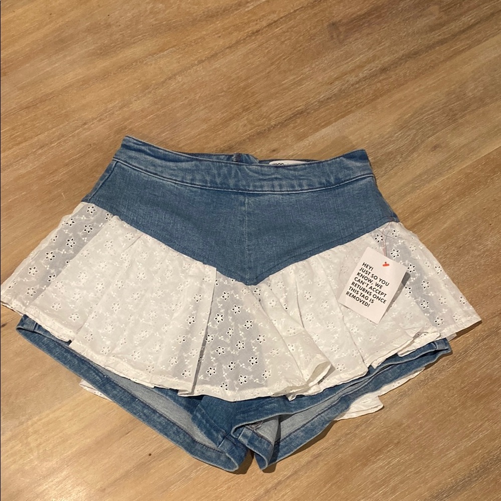 ASOS Blue and White Layered Skorts
